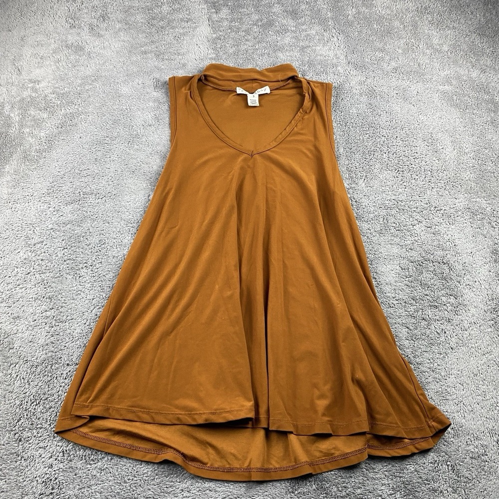 Eye Candy Sleeveless Mock Neck Swing‎ Sleeveless Blouse Womens Small Copper